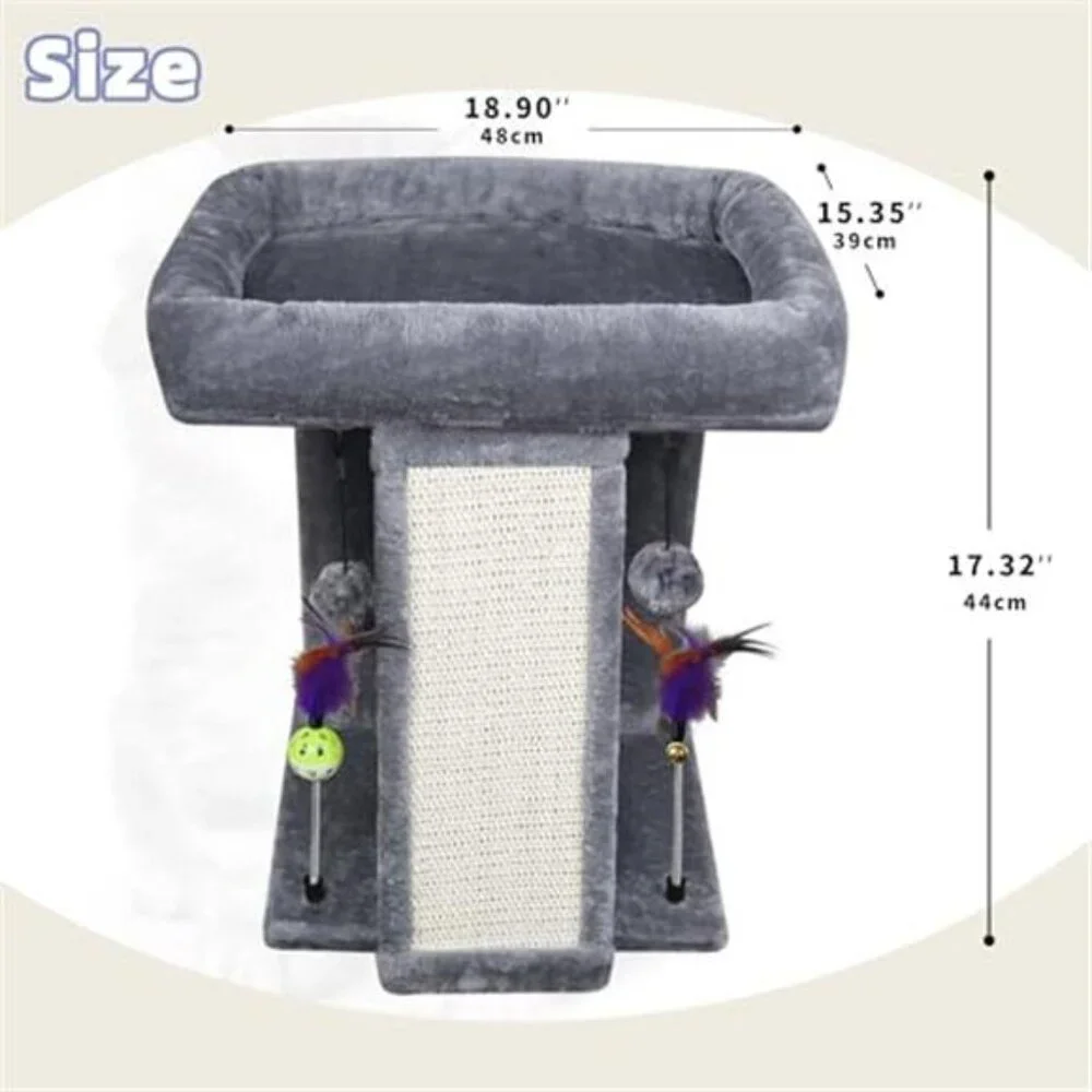 Cat Tree Tower Indoor Cats Scratching Post Climbing Play Activity Centre Grey